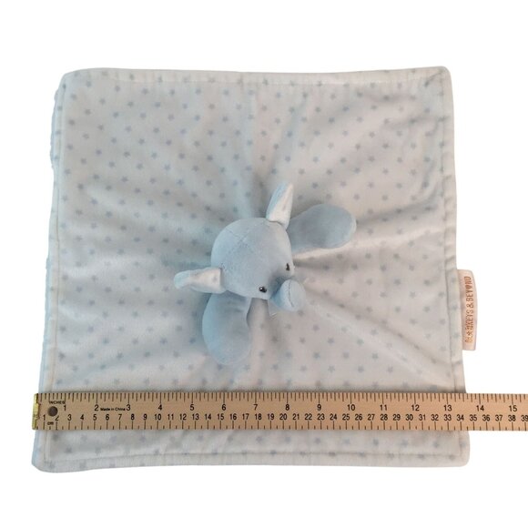 Blankets & Beyond Blue Elephant Lovey Star Print Baby Security Blanket - Picture 5 of 7
